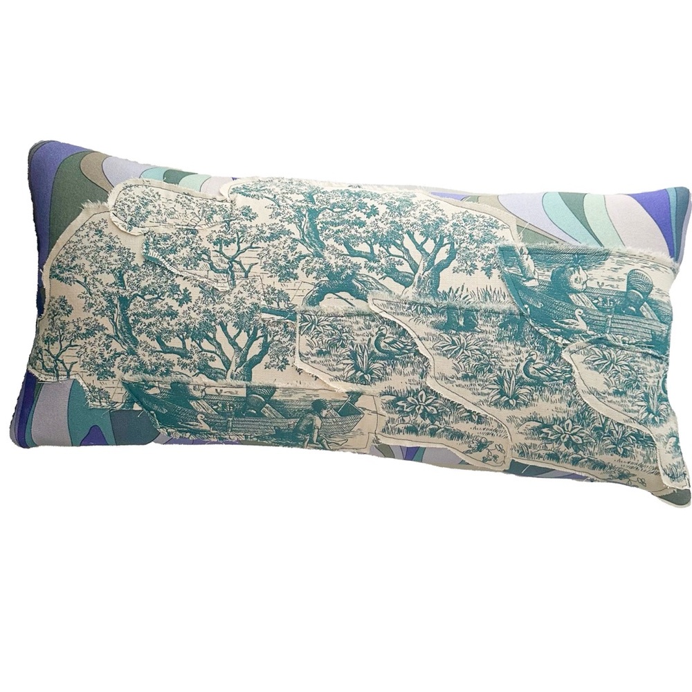 Italian Toile Lumbar Cushion by Fili NY